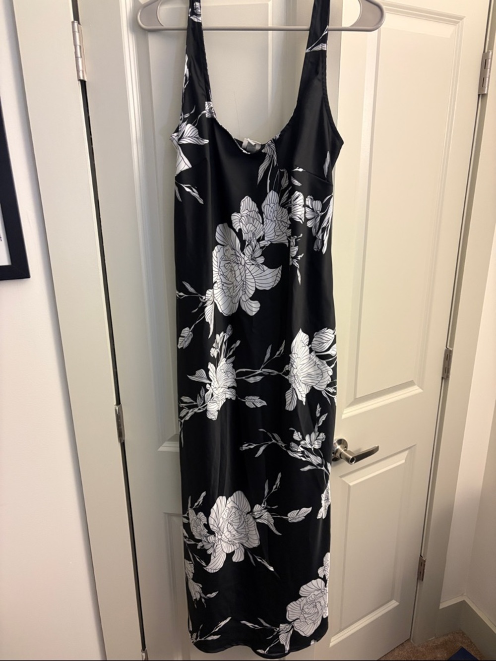 a new day Black Maxi Dress with White Floral Print